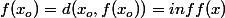 f(x_o)=d(x_o,f(x_o))=inf f(x)